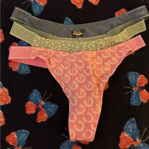PINK Victoria's Secret Panties - Pink, Gray, Green